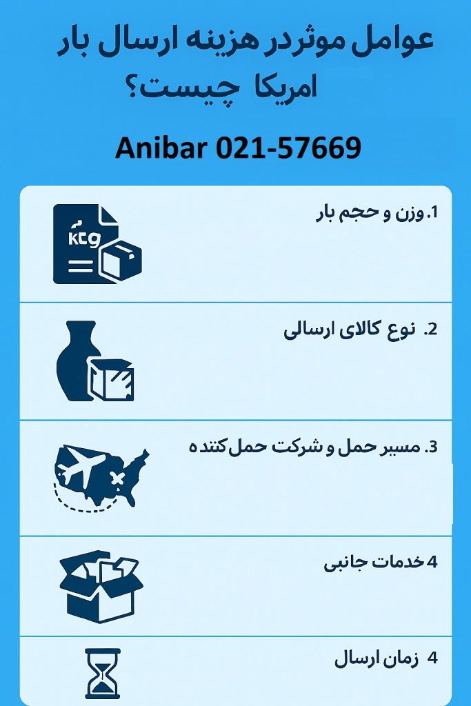 عوامل موثر در هزینه ارسال بار به آمریکا